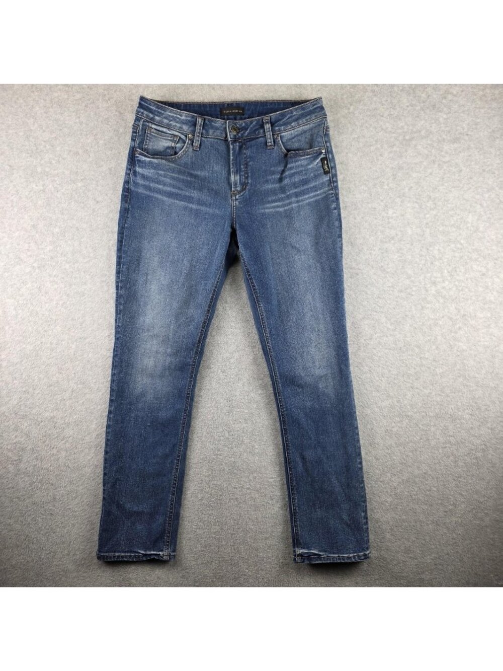 Silver Jeans Avery Straight Womens 31x29 Blue Medium Wash Stretch Denim